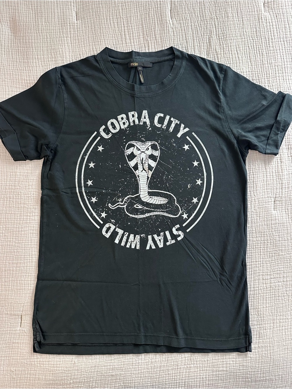 MAJE Cobra City t-shirt tee Size 1 Small Faded black